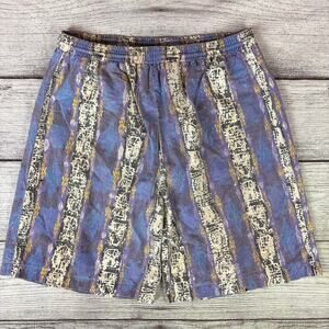 Vintage 1990s Electricity Multicolor Striped Swim Trunks
